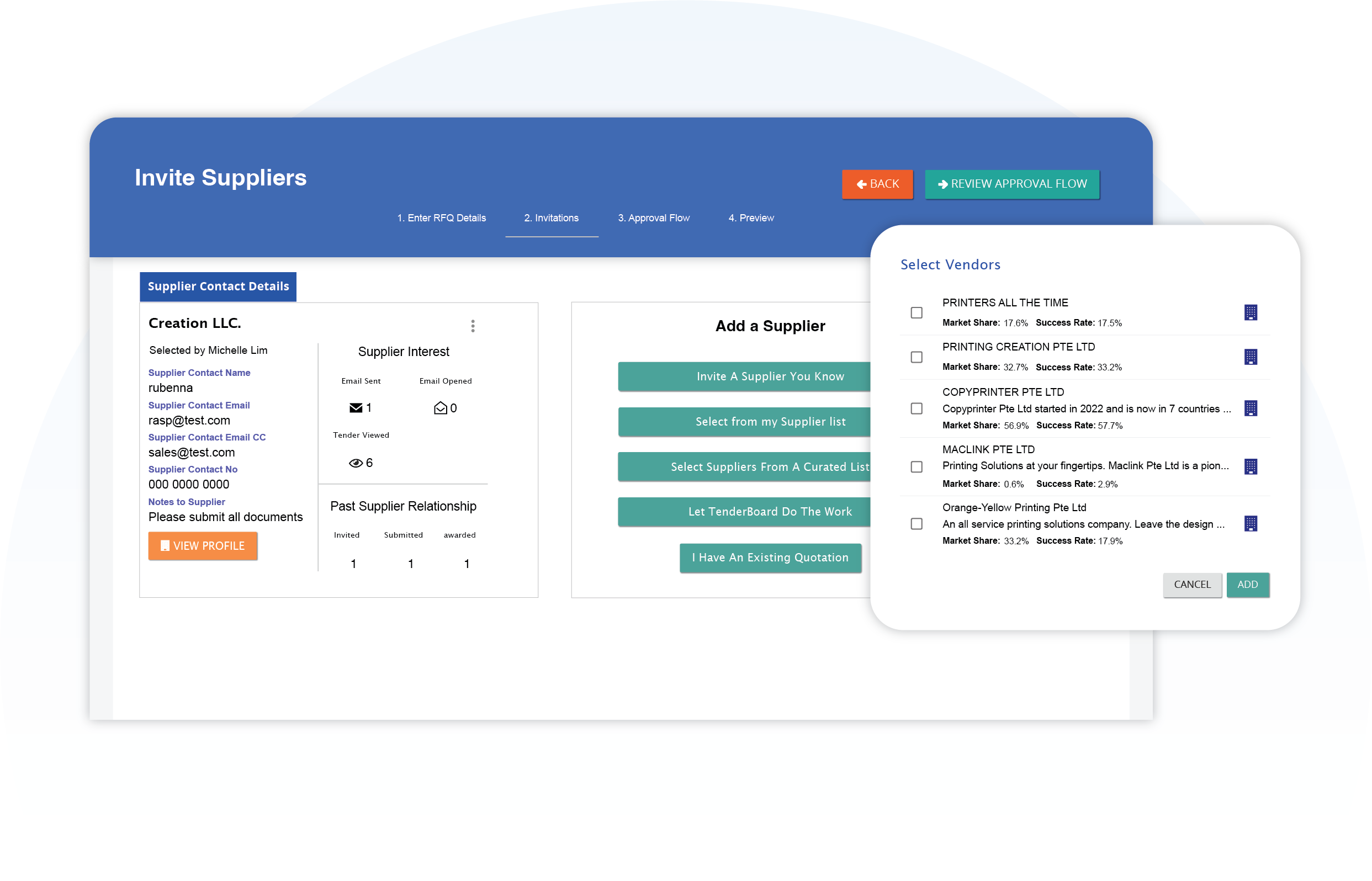 TenderBoard Sourcing Management