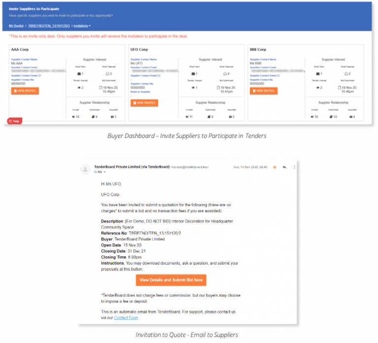 Supplier Management eProcurement TenderBoard Asia