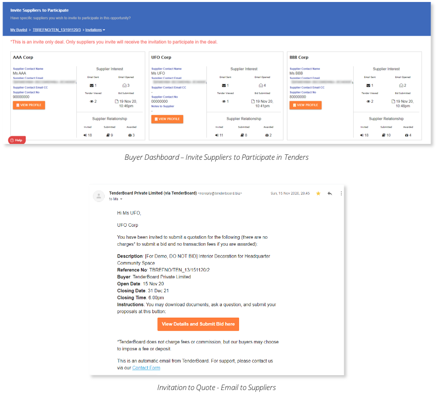 Supplier Management TenderBoard eProcurement