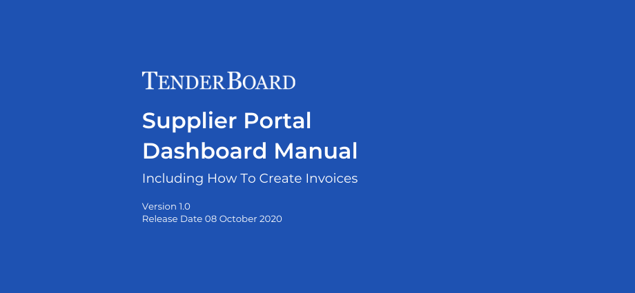 You are currently viewing TenderBoard Manual: Supplier Portal Dashboard